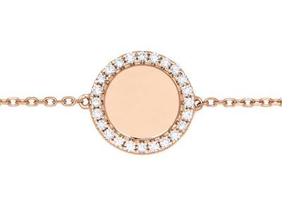 Bracciale Jeton Con Diamanti 0,19ct, 17,5 Cm, Oro Rosa 18 Ct. - Immagine Standard - 2