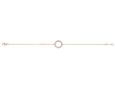 Bracciale A Catena Con Diamanti 0,08ct Su Catena, 16-18 Cm, Oro Rosa 18k - Immagine Standard - 1