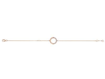 Bracciale A Catena Circolare Con Diamanti Da 0,08 Ct Su Catena, 16-18 Cm, Oro Rosa 18 Carati - Immagine Standard - 1