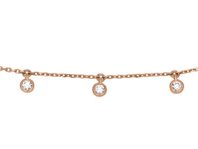 Collana Con 3 Pendenti, Diamanti Da0,09 Ct, 38-40-42 Cm, Oro Rosa 18 Carati - Immagine Standard - 2