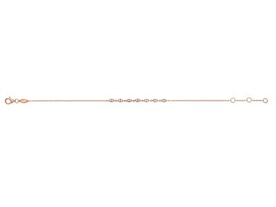 Bracciale A Catena Con Diamanti 0,12ct, 16-17-18 Cm, Oro Rosa 18k - Immagine Standard - 1