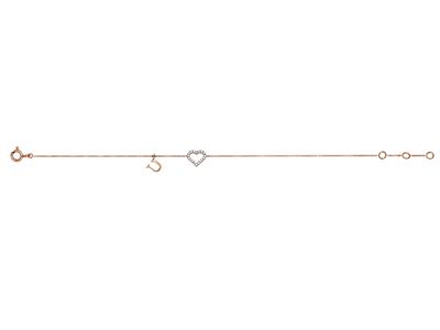 Bracciale A Catena Love U Con Diamanti Da 0,06 Ct, 15,5-16,5-17,5 Cm, Oro Rosa 18 Carati - Immagine Standard - 1