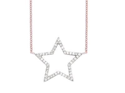 Collana-Etoile,-Diamanti-0,14-Ct,--38...