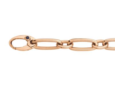 Bracciale Con Alternanza Di Rettangolo E Ovale 1/1 7 Cm, 19 Cm, Oro Rosso 18 Carati - Immagine Standard - 1