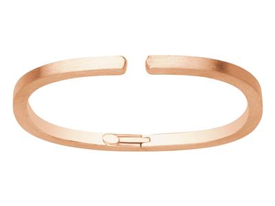 Bracciale Rectanlge, Tubo Quadrato Satinato/lucidato 4 Mm, 57 X 45 Mm, Oro Rosso 18 Carati - Immagine Standard - 1