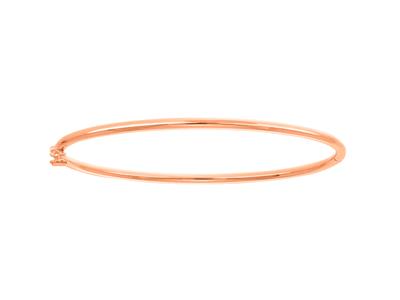 Bracciale Rigido, Filo Tondo Massiccio 2 Mm, Diametro Interno 60 Mm, Oro Rosso 750