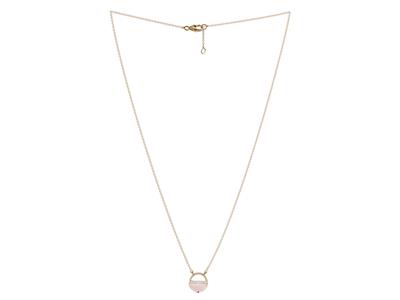 Collana A Cerchio, Diamanti 0,05ct E Quarzo Rosa 0,33ct, Diametro Interno 10 Mm, 40,50-42 Cm, Oro Rosa 18kt - Immagine Standard - 2