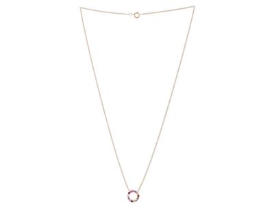 Collana A Cerchio Arcobaleno Di 10 Mm, Diamanti 0,06 Carati, Zaffiri Rosa E Arancio 0,27 Carati, 40-42-5 Cm, Oro Rosa 18kt - Immagine Standard - 2