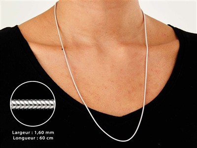 Catena A Serpente Tonda 1,6 Mm, 60 Cm, Argento 925 - Immagine Standard - 3