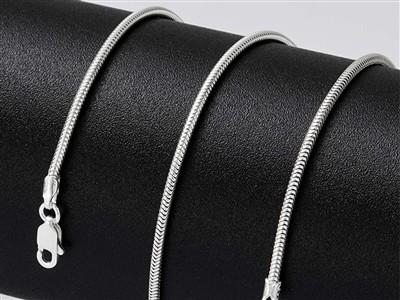 Catena A Serpente Tonda 1,6 Mm, 60 Cm, Argento 925 - Immagine Standard - 5