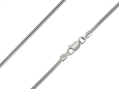 Catena Maglia Serpente Tonda 1,6 Mm, 76 Cm, Argento 925