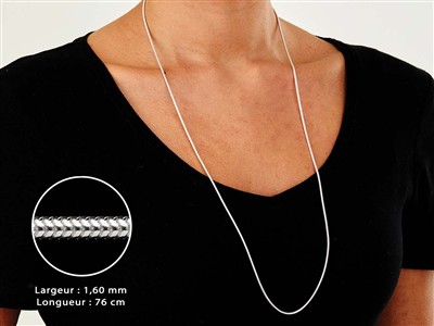 Catena Maglia Serpente Tonda 1,6 Mm, 76 Cm, Argento 925 - Immagine Standard - 3