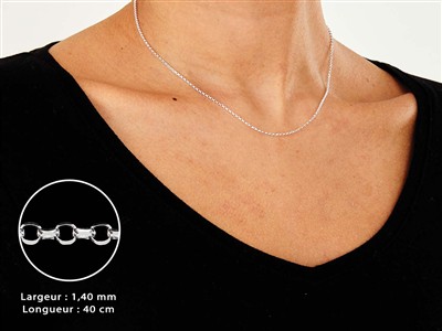 Catena Maglia Diamond Jaseron 1,4 Mm, 40 Cm, Argento 925 - Immagine Standard - 3
