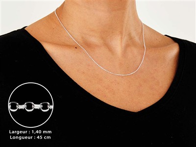 Catena Maglia Jaseron Diamantata 1,4 Mm, 45 Cm, Argento 925 - Immagine Standard - 3