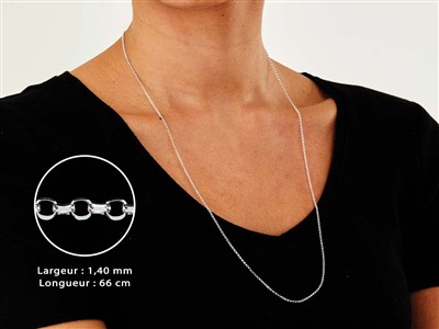 Catena Maglia Jaseron Diamantata 1,4 Mm, 66 Cm, Argento 925 - Immagine Standard - 3