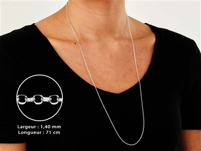 Catena A Maglia Jaseron Diamantata 1,4 Mm, 71 Cm, Argento 925 - Immagine Standard - 3
