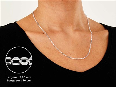 Catena A Maglia Jaseron Diamantata 2,2 Mm, 50 Cm, Argento 925 - Immagine Standard - 3