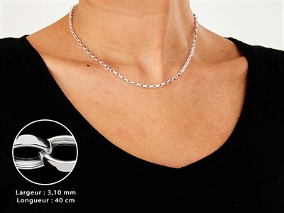 Catena A Maglia Jaseron 3,1 Mm, 40 Cm, Argento 925 - Immagine Standard - 3