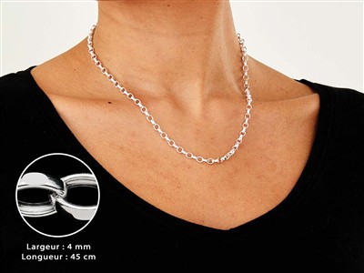 Catena Maglia Jaseron Diamantata 4 Mm, 45 Cm, Argento 925 - Immagine Standard - 3