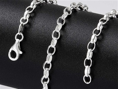 Catena Maglia Jaseron Diamantata 4 Mm, 60 Cm, Argento 925 - Immagine Standard - 4