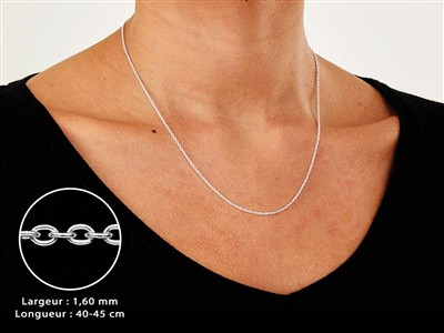 Catena Maglia Jaseron 1,60 Mm, 40-45 Cm, Argento 925 - Immagine Standard - 3