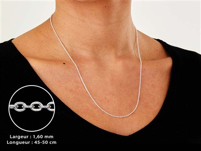 Catena Maglia Jaseron 1,60 Mm, 45-50 Cm, Argento 925 - Immagine Standard - 3