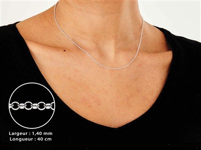 Catena Maglia Jaseron 1,4 Mm, 40 Cm, Argento 925 - Immagine Standard - 3