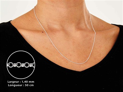 Catena Maglia Jaseron 1,4 Mm, 50 Cm, Argento 925 - Immagine Standard - 3