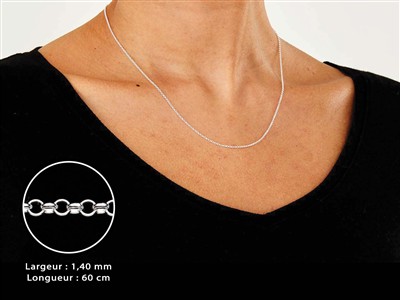 Catena Maglia Jaseron 1,4 Mm, 60 Cm, Argento 925 - Immagine Standard - 3