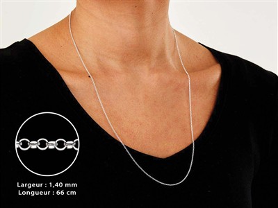 Catena Maglia Jaseron 1,4 Mm, 66 Cm, Argento 925 - Immagine Standard - 3