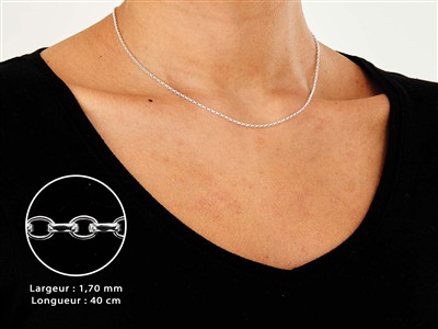 Catena Maglia Jaseron 2 Mm, 40 Cm, Argento 925 - Immagine Standard - 3