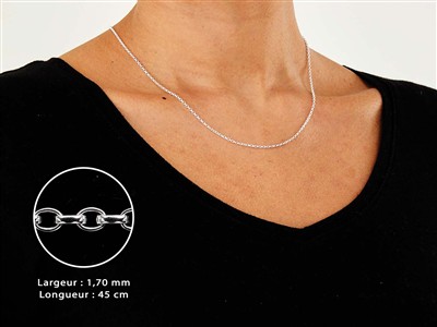 Catena Maglia Jaseron 1,70 Mm, 45 Cm, Argento 925 - Immagine Standard - 3
