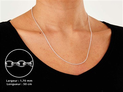 Catena Maglia Jaseron 1,70 Mm, 50 Cm, Argento 925 - Immagine Standard - 3