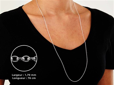 Catena Maglia Jaseron 1,7 Mm, 76 Cm, Argento 925 - Immagine Standard - 3