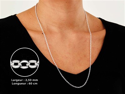 Catena Maglia Jaseron 2,5 Mm, 60 Cm, Argento 925 - Immagine Standard - 3
