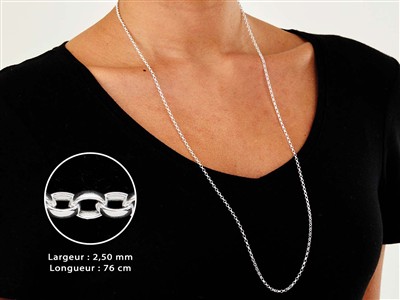 Catena Maglia Jaseron 2,5 Mm, 76 Cm, Argento 925 - Immagine Standard - 3