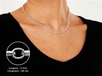 Catena Maglia Jaseron 3 Mm, 45 Cm, Argento 925 - Immagine Standard - 3