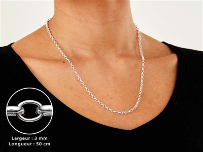 Catena A Maglia Jaseron Ovale 3 X 4,2 Mm, 50 Cm, Argento 925 - Immagine Standard - 3
