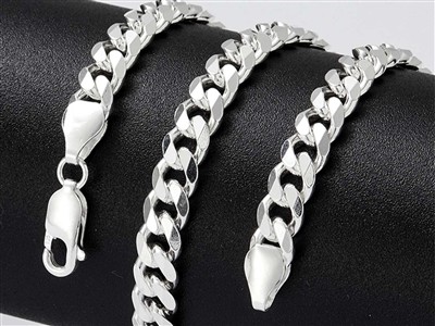 Catena Barbazzale Diamantata 6,6 Mm, 45 Cm, Argento 925 Autenticità - Immagine Standard - 4