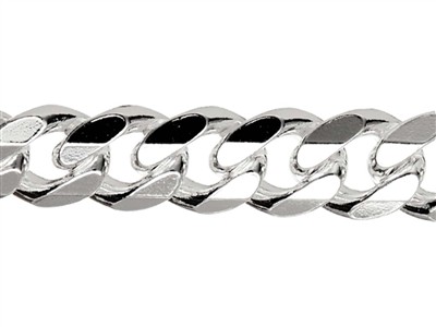 Catena Gourmette Taglio Diamante 6,6 Mm, 50 Cm, Argento 925 Autenticità - Immagine Standard - 2
