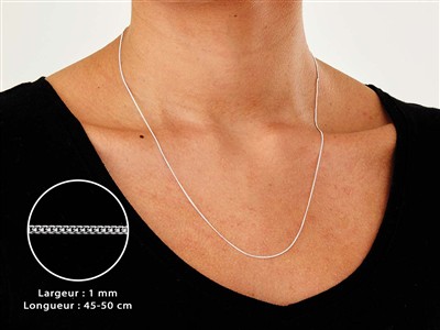 Catena A Maglia Gourmette Diamantata 1 Mm, 45-50 Cm, Argento 925 Marchio Di Autenticità - Immagine Standard - 3