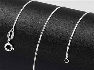 Catena A Maglia Gourmette Diamantata 1 Mm, 45-50 Cm, Argento 925 Marchio Di Autenticità - Immagine Standard - 4