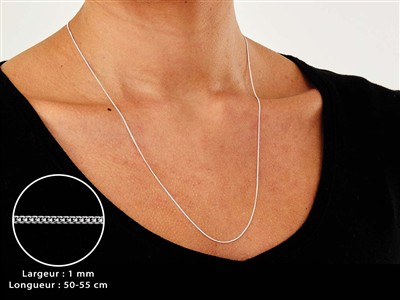 Catena A Maglia Gourmette Diamantata 1 Mm, 50-55 Cm, Argento 925 Marchio Di Autenticità - Immagine Standard - 3