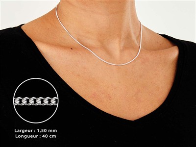 Catena Barbazzale 1,5 Mm, 40 Cm, Argento 925 - Immagine Standard - 3