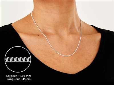 Catena Barbazzale 1,5 Mm, 45 Cm, Argento 925 - Immagine Standard - 3