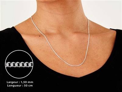 Catena Barbazzale 1,5 Mm, 50 Cm, Argento 925 - Immagine Standard - 3