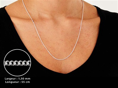 Catena Barbazzale 1,5 Mm, 55 Cm, Argento 925 - Immagine Standard - 3