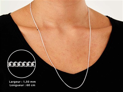 Catena Barbazzale 1,5 Mm, 60 Cm, Argento 925 - Immagine Standard - 3