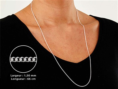Catena A Maglie Barbazzale 1,5 Mm, 66 Cm, Argento 925 - Immagine Standard - 3