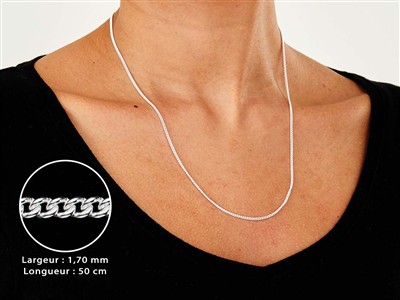 Catena A Maglia Gourmette 1,7 Mm, 50 Cm, Argento 925 - Immagine Standard - 3